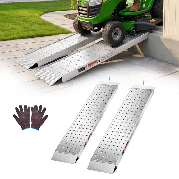 VEVOR Aluminum Trailer Ramps, 2PCS 55 x 12 in, Heavy-Duty ATV Ramp Set with Anti-Slip Plates, 3000LBS Combined Capacity Loading Ramps for Motorcycles, Lawn Mowers, Farm Tractors, Carts