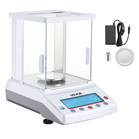 VEVOR Analytical Balance,120 g x 0.1 mg, 0.0001 g High Precision Accuracy Lab Scale,g/oz/ct/mg 4 Units Electronic Digital Analytical Balance with Glass Draft Shield,for Laboratory Jewelry Pharmacy