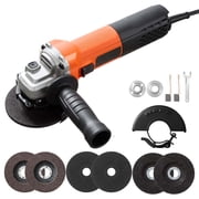 VEVOR Angle Grinder, 4.5" Electric Grinder Power Tool, 1400W 13Amps 3000 - 12000RPM Variable Speed Angle Grinders with 2 Cutting Wheels, 2 Grinding Wheels & 2 Flap Discs for Metal Grinding, Cutting