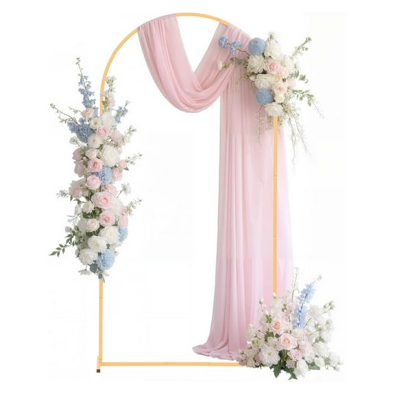 VEVOR Arch Backdrop Stand, 6.6 x 3.3 ft, Stable Structure, Easy Assembly, 1 Set Gold Metal Arch Backdrop Stand for Wedding, Birthday Party, Graduation, Holiday Celebration, and Ceremony Decoration