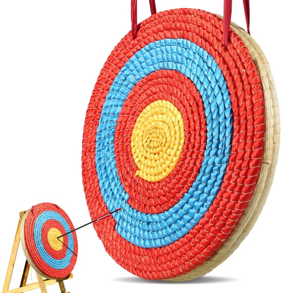 VEVOR Archery Target, 3 Layers 20 in Red straw round arrow target for shooting bow practice