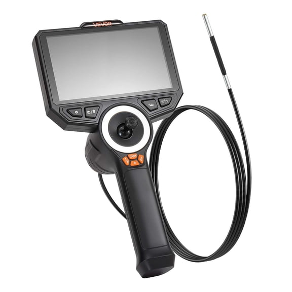 VEVOR Articulating Borescope with 0.15" Ultra Slim Lens, 4-Way 360 Articulated Endoscope Camera with Light, 6" HD IPS Screen, 8X Zoom, 7000mAh Inspection Camera for Auto & Tight Mechanical Spaces