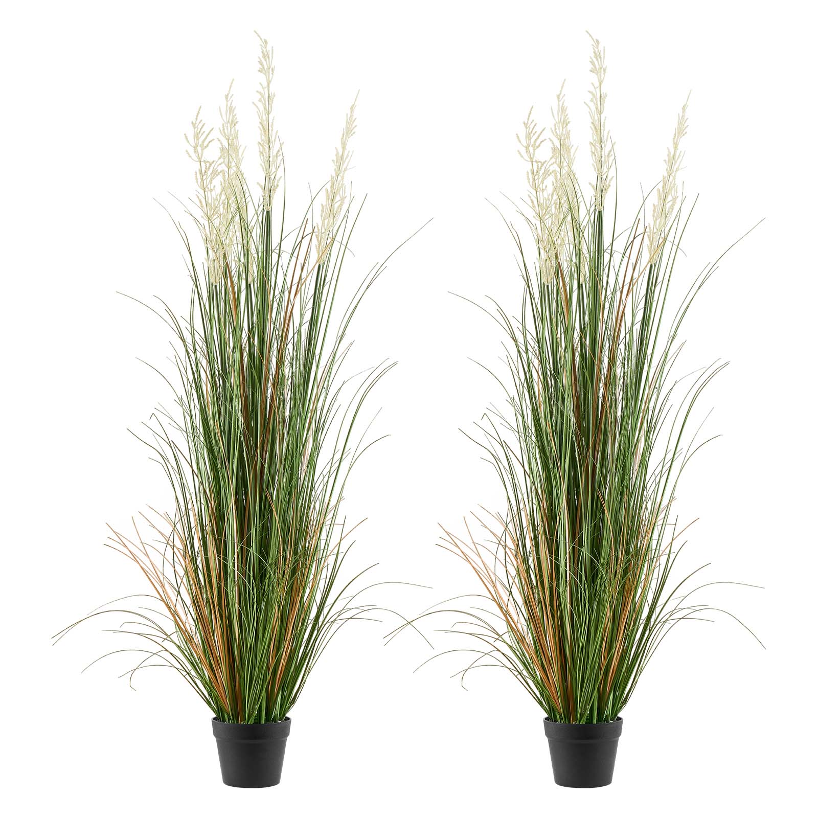 VEVOR Artificial Grass Plant, 2 Pack 59 inch Faux Reed Flower Grass in Pot, Premium PVC Fake Greenery Shrubs Plant for Indoor Outdoor House Home Garden Office Room Décor, Housewarming, Green