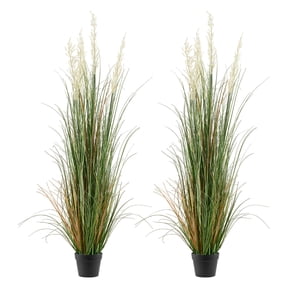 VEVOR Artificial Grass Plant, 2 Pack 59 inch Faux Reed Flower Grass in Pot, Premium PVC Fake Greenery Shrubs Plant for Indoor Outdoor House Home Garden Office Room Décor, Housewarming, Green
