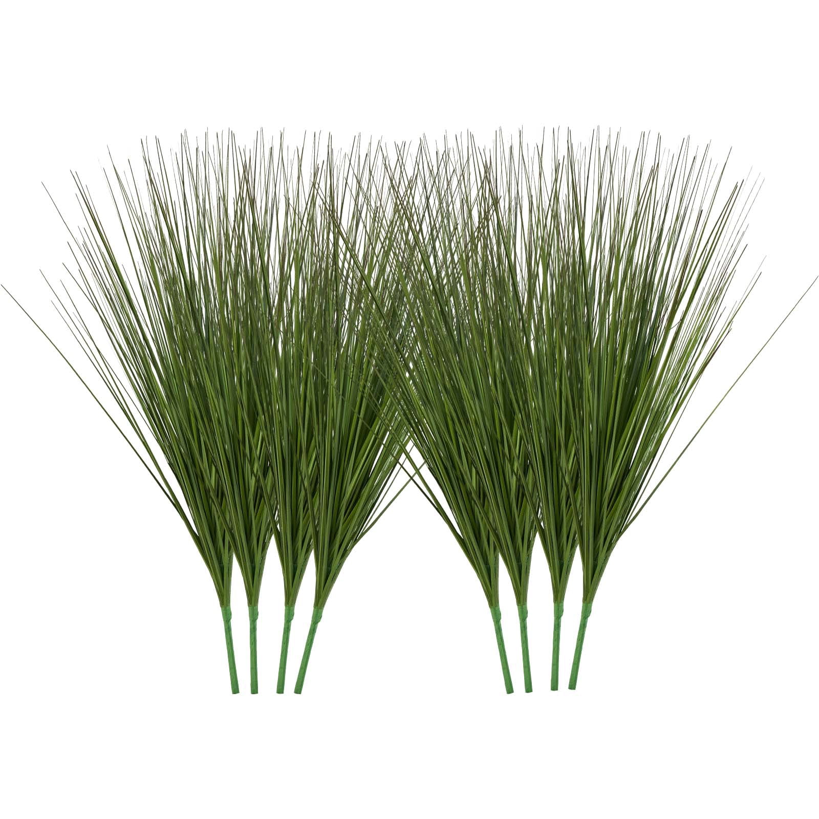 VEVOR Artificial Grass Plant, 27 inch Faux Onion Grass Fake Greenery Shrubs Plant, Premium PVC for Indoor Outdoor House Home Garden Office Room Décor, Housewarming, 8 Pack Green