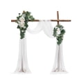 thumbnail image 1 of VEVOR Artificial Wedding Arch Flowers Kit, White Wedding Arch Flowers with Drapes Kit (Pack of 4) - 2 Pcs Floral Arrangement, 2 Pcs Sheer Drapes, for Ceremony Bouquets Reception Backdrop Decoration, 1 of 9