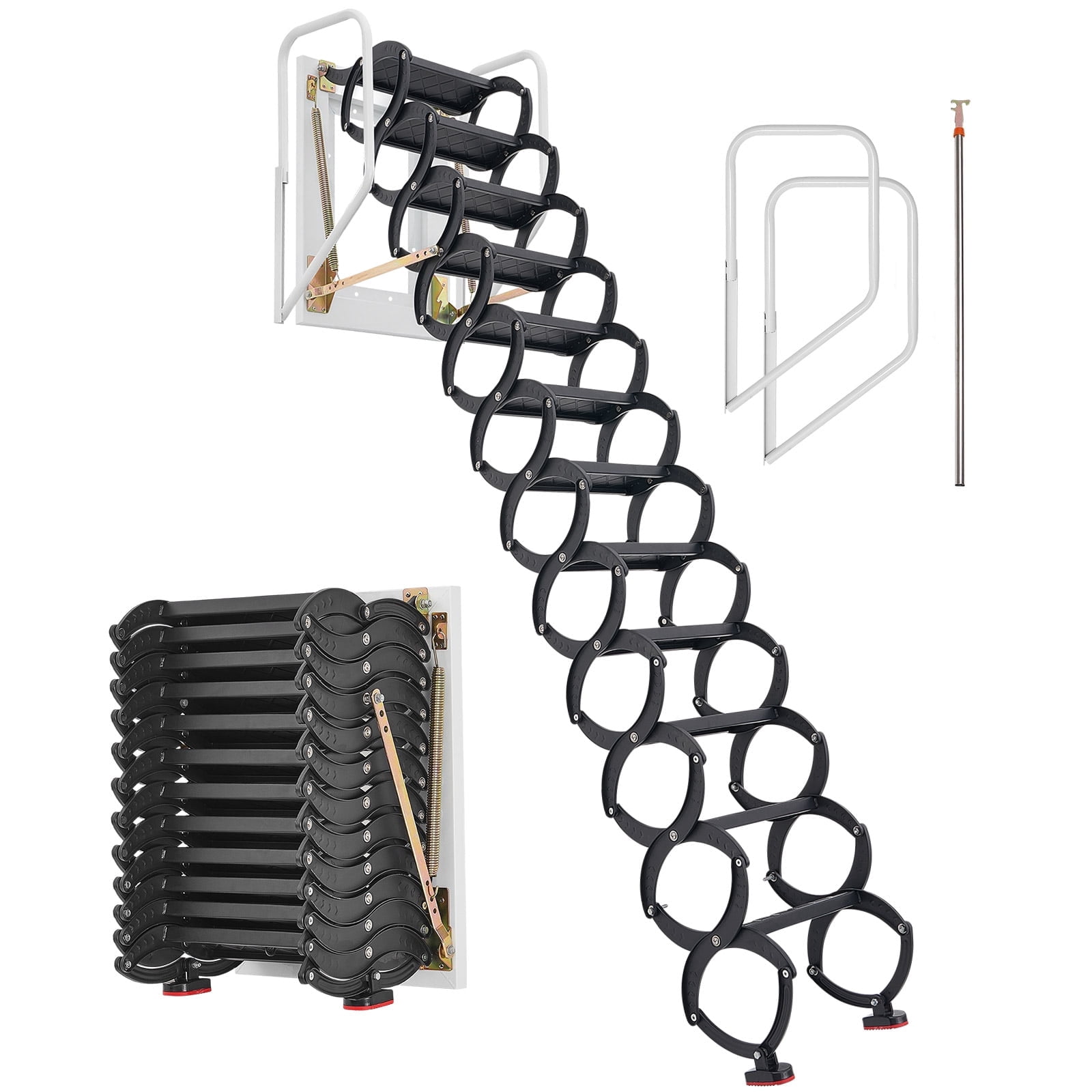 Walmart Basements VEVOR Wall-Mounted Attic Ladder, 660 lbs Capacity, Fits 9.5–10 ft ...
