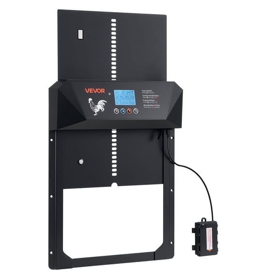 VEVOR Automatic Chicken Coop Door, DC & Battery Powered Chicken Door with LCD Display, Light Sensor, Timer & Manual Setting, Anti-Pinch Security, Durable Aluminum Alloy, Chick Run Gate Opener for Far