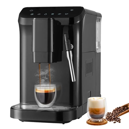 VEVOR Automatic Espresso Machine, 20 Bar Auto Coffee Machine with Frother Steam Wand, Built-In Grinder and 15-Level Grinding Settings, Professional Espresso Coffee Maker with 1.5L Water Tank