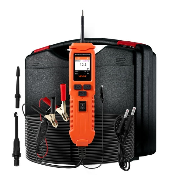VEVOR Automotive Circuit Tester, 8 - 35 DCV Power Circuit Probe Tester with TFT Color Display and Lighting, Automotive Power Tester Probe with 19.7 ft / 6 m Cable, 2-in-1 Electrical Detector Finder