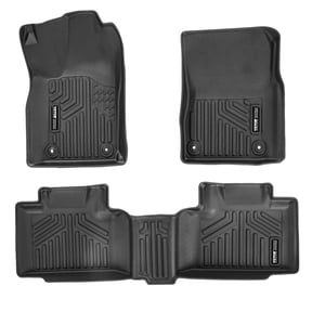 VEVOR Automotive Floor Mats, Fits for Dodge Durango / Jeep Grand Cherokee 2016-2024 / 2016-2021, 3 pcs Front and 2nd Row Liners, All Weather Custom Fit TPE Vehicle Floor Mats, Easy to Clean, Black