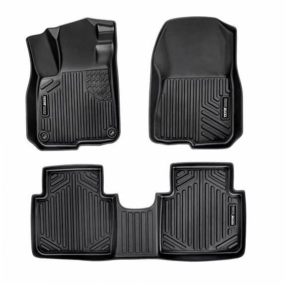 VEVOR Automotive Floor Mats, Fits for Honda CR-V (Hybrid Models) 2017-2022, 3 pcs Front and 2nd Row Liners, All Weather Custom Fit TPE Vehicle Floor Mats, Easy to Clean Floor Liners for SUV, Black