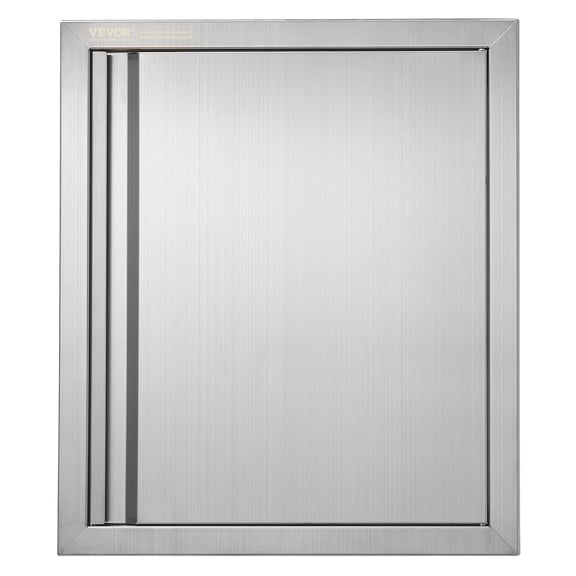 VEVOR BBQ Access Door, 18W x 21H Inch Single Outdoor Kitchen Door, Stainless Steel Flush Mount Door, Wall Vertical Door with Recessed Handle, for BBQ Island, Grilling Station, Outside Cabinet