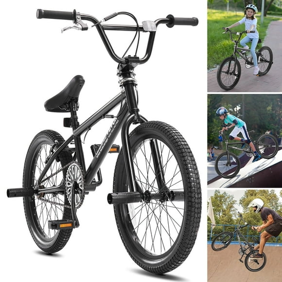 VEVOR BMX Bike, 20-Inch Wheel Freestyle Bike, BMX Race Bike with 360 Rotor and 4 Pegs, Beginner-Level BMX to Advanced Riders, BMX Bicycles for Teen Adult Men Women, Durable Hi-Ten Steel Frame