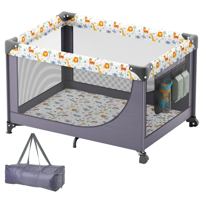 VEVOR Baby Playpen Travel Crib, Quick-Folding Playpen for Baby