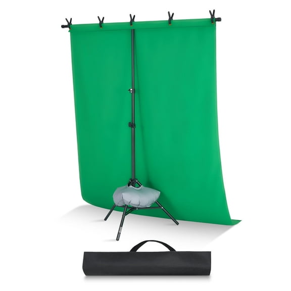 VEVOR Backdrop Stand, 5 x 6.5 ft Adjustable Photo Backdrop Stand Kit, Portable Background Backdrop Stand with 3 Crossbars, Heavy Duty Projector Screen Stand, for Wedding, Photo Video Studio & Party