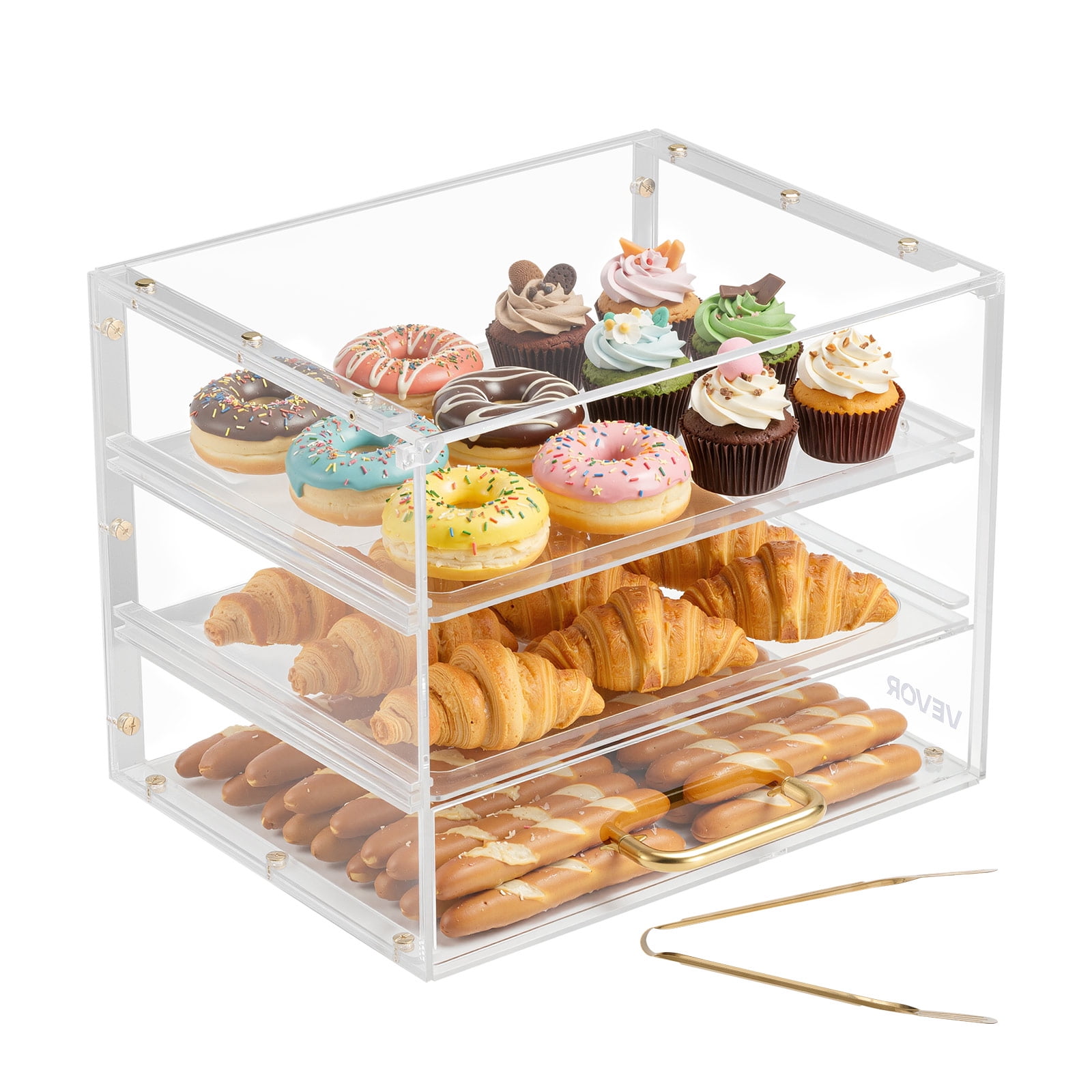 Acrylic Bakery Pastry Display Case Stand Cabinet Cakes Donuts Cupcakes Pastries (H280mm X W490mm X D240mm - View #8