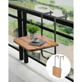 thumbnail image 1 of VEVOR Balcony Hanging Table, 25 x 24 in Folding Balcony Railing Table, Outdoor Balcony Bar Table for Railings, 4-Level Adjustable, Fit Railing from 1" to 5.5", Serving Table for Patio & Deck, 1 of 9