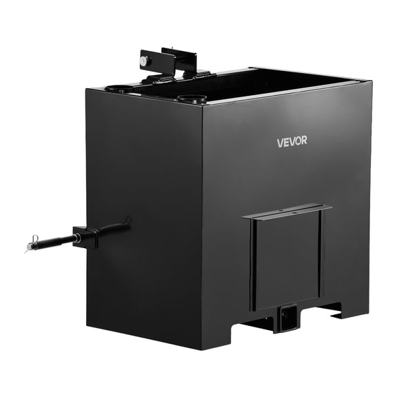 VEVOR Ballast Box, 3-Point Category 1 Tractor Ballast of 800 lbs Capacity, with Standard 2 Inch Hitch Receiver, Heavy-Duty Steel 5 ft Large Volume Durable Loader Attachment with Sliding Door, Black