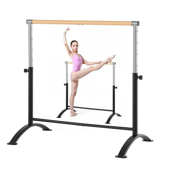 VEVOR Ballet Barre, 4 Ft Barre Bar for Home, Freestanding Portable Ballet Stretching Dance Bars, Height Adjustable Anti-Wobble Fitness Gym Studio Equipment, for Pilates Balance Workout
