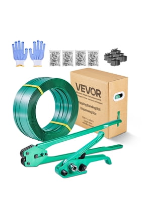 Banding Strapping Kit, Heavy Duty Banding Sealer Tool with 1500ft PET Band, 450 Metal Seals, 150 Corner Protectors & Gloves, Plastic Pallet Packaging Strapping Kit for Warehouse/Shipping/Moving