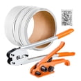 thumbnail image 1 of VEVOR Banding Strapping Kit, Heavy Duty Banding Sealer Tool with 330 ft Length PP Band, 100 Metal Seals, Plastic Manual Pallet Packaging Strapping Kit for Warehouse/Shipping/Moving/Home, Orange, 1 of 9