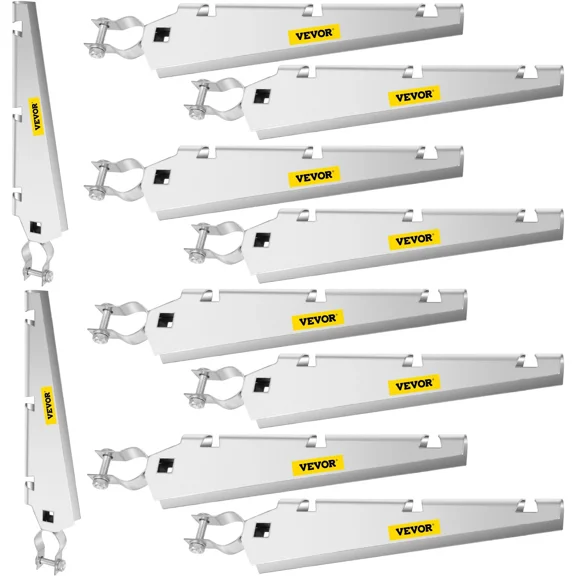 VEVOR Barbed Wire Arm Set of 10 Extend Arm Barbed Wire for 1-3/8" Top Rail Chain-Link Barbwire Arm Hot-Dip Galvanized Steel Cornered Barbwire Arm 45-Degree for Chain Link Fence Grapevine Trellises