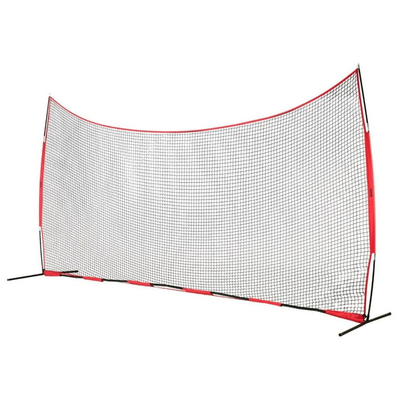VEVOR Barricade Backstop Net, 20x10 ft Ball Sports Barrier Netting, Portable Practice Equipment with Carry Bag, Protection Screen for Baseball Softball Lacrosse Soccer Hockey Training, for B