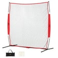thumbnail image 1 of VEVOR Barricade Backstop Net, 7x7 ft Ball Sports Barrier Netting, Portable Practice Equipment with Carry Bag, Protection Screen for Baseball Softball Lacrosse Soccer Hockey Training, for Backyard, 1 of 7