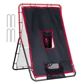 VEVOR Baseball And Softball Rebounder Net, 3.5 x 4.5 ft. 2-in.-1 Switch Hitter Pitch Trainer, PitchBack Baseball Pitching Return Trainer Nest, Bounce Back Net for Fielding/Throwing Practice