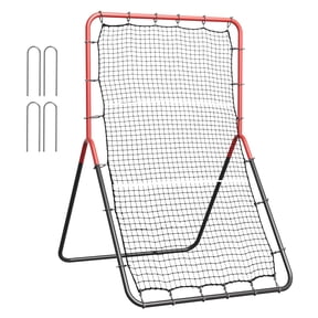 VEVOR Baseball And Softball Rebounder Net, 3 x 4.5 ft PitchBack Baseball Pitching Nest, 3-Way Baseball, Softball Pitchback Net, Fielding Trainer, Bounce Back Net for Fielding/Throwing Practice