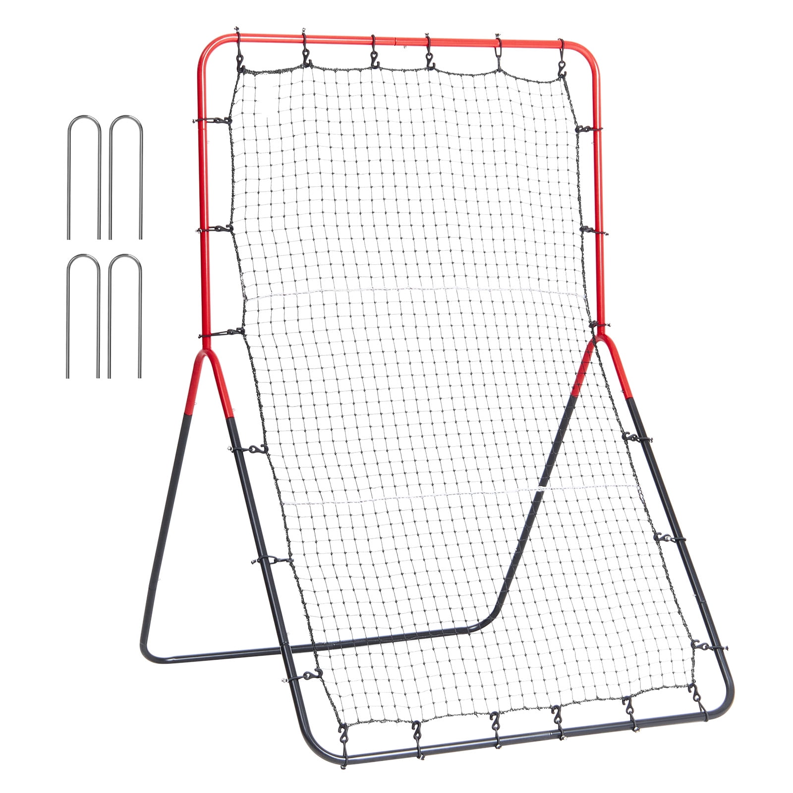 VEVOR Baseball And Softball Rebounder Net, 3 x 4.5 ft PitchBack Baseball Pitching Nest, 3-Way Baseball, Softball Pitchback Net, Fielding Trainer, Bounce Back Net for Fielding/Throwing Practice