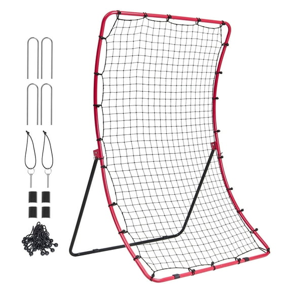 VEVOR Baseball And Softball Rebounder Net, 4 x 5.5 ft. PitchBack Baseball Pitching Nest, Pitch Return Trainer Rebound Net with Pitching Target, All Angle Fielding Rebound Net for Grounders Pop Flies