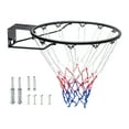 thumbnail image 1 of VEVOR Basketball Rim, Wall Door Mounted Basketball Hoop, Heavy Duty Q235 Basketball Flex Rim Goal Replacement with Net and Double Spring, Standard 18" Indoor Outdoor Hanging Hoop for Kids Adults, 1 of 9