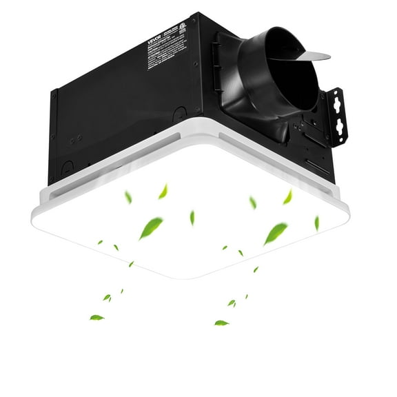 VEVOR Bathroom Exhaust Fan with LED Light, 110 CFM 4000K Bathroom Vent, 1.5 Sones Low-Noise, Premium Motor Ceiling Fan for Laundry Room, Storage Room, Home Ventilation, White