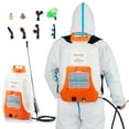 thumbnail image 1 of VEVOR Battery Powered Backpack Sprayer, 0-90 PSI Adjustable Pressure, 4 Gallon Tank, Back Pack Sprayer with 8 Nozzles and 2 Wands, 12V 8Ah Battery, Wide Mouth Lid for Weeding, Spraying, Cleaning, 1 of 10