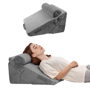 VEVOR Bed Wedge Pillow for Sleeping, 3 Pcs Adjustable Orthopedic Bed Wedge Set, with Washable Cover & Foam Support, Post Surgery Pillow for Acid Reflux, Back Pain, Snoring Relief & GERD, Dark Grey
