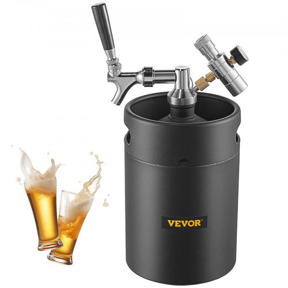 VEVOR Beer Growler Tap System, 170Oz Mini Keg, 5L Pressurized Beer