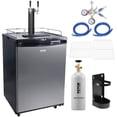 thumbnail image 1 of VEVOR Beer Kegerator, Dual Tap Draft Beer Dispenser, Full Size Keg Refrigerator With Shelves, CO2 Cylinder, Drip Tray & Rail, 32°F- 75.2°F Temperature Control, Holds 1/6, 1/4, 1/2 Barrels, Black, 1 of 10