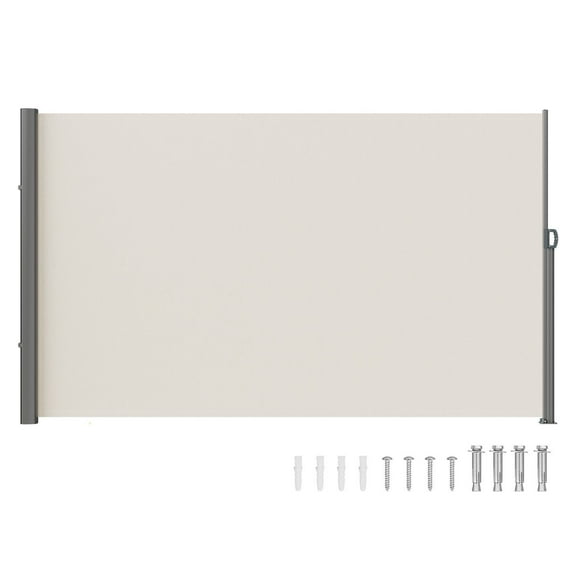 VEVOR Beige Retractable 71''*118'' Awning-Rugged Full Aluminum Rust-Proof; Patio Sunshine Screen; Privacy Divider; Wind Screen. Longer Service Life, S