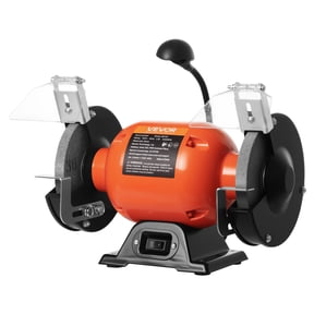 VEVOR Bench Grinder, 6-inch Single Speed Bench Grinder, 3450RPM High-Speed Table Grinders with 250W 2.1A Induction Motor, 36/60-Grit Grinding Wheels & LED Work Light for Fast Sharpening Grinding