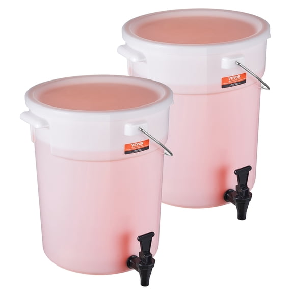 VEVOR Beverage Dispenser, 5 Gallon Drink Dispensers for Parties, Plastic Juice Dispenser with Spigot and Lid,Iced Tea Lemonade Juice Water Dispenser, for Restaurants,Hotels,Parties,2 Pack