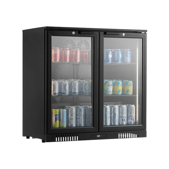 VEVOR Beverage Refrigerator Cooler, 246 Can Beverage Fridge, Soda Beer Fridge with Glass Doors, Adjustable Shelves, Digital Temperature Control, Built-in or Freestanding Fridge for Restaurant & Bar