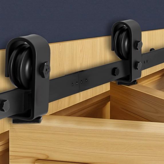 VEVOR Bi-Folding Sliding Barn Door Hardware Track Kit, 36" Top Mount Track Kit, Slide Smoothly & Quietly, Heavy Duty, Easy to Install, Suitable for Two 16" Closet Pantry Laundry Doors (Not Included)