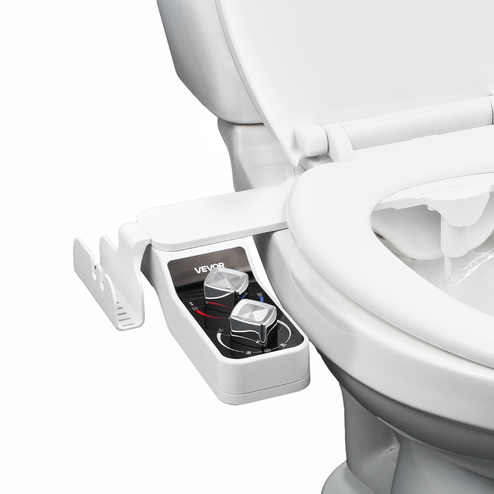 KINGTACK Bidet Attachment For Toilet, Toilet Bidet Non-Electric Bidet Toilet Attachment Dual Nozzles Frontal Rear Wash Adjustable Pressure Control Black W - View #2