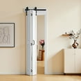 thumbnail image 1 of VEVOR Bifold Barn Door, 24" x 84", MDF Bi-Fold Sliding Closet Doors, Header Board and Hardware Kit Included, H-Frame Space-Saving Design, Panels Need to Assemble, Waterproof & Quiet, White, 1 of 9