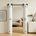 thumbnail image 1 of VEVOR Bifold Barn Door, 48" x 84", MDF Bi-Fold Sliding Closet Doors, Header Board and Hardware Kit Included, H-Frame Space-Saving Design, Pre-Assembled Panels, Waterproof & Quiet, White, 1 of 9