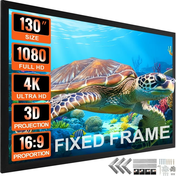 VEVOR Big 130" Diagonal 16:9 HD Projector Screen Home Theater Outdoor Use