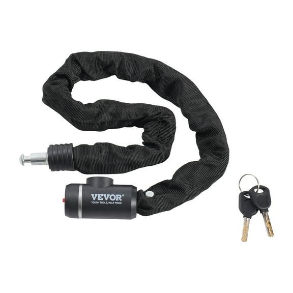 VEVOR Bike Chain Lock, 2.79 Ft Combination Bicycle Chain Lock with 2 Keys, Heavy Duty Anti-Theft High Security Bike Locks, Perfect for Bike, Motorcycle, Scooter, Bicycle, Door, Fence or Gate, 8mm