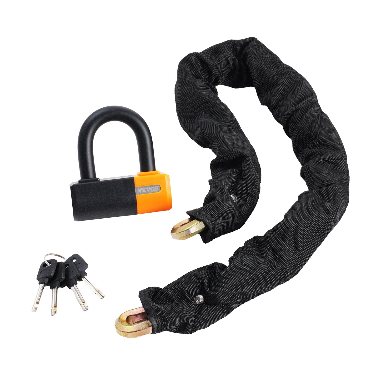 VEVOR Bike Chain Lock, 3.28 Ft Bicycle Chain Lock with 4 Keys, Heavy Duty Metal Steel Anti-Theft High Security Bike Locks, Perfect for Bike, Motorcycle, Scooter, Bicycle, Door, Fence or Gate, 14mm